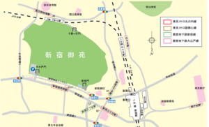 新宿御苑入口地図
